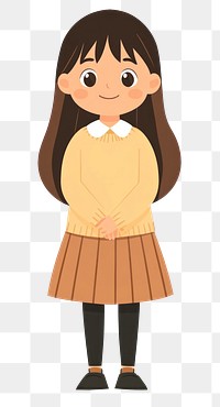 PNG 6 years old girl cartoon illustration uniform.