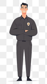 PNG Police man illustration standing style.