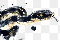 PNG Blue-gold snake Japanese minimal illustration painting reptile.