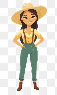 PNG Woman farmer illustration clothing cartoon.