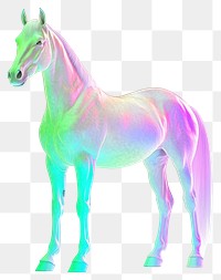 PNG Arabian Horse Neon rim light horse animal illustration.