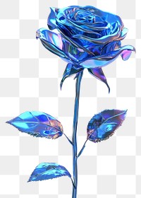 PNG Blue rose flower blue iridescent.