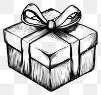 PNG Gift box illustration hand-drawn style.