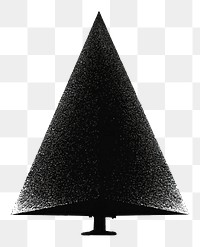 PNG Christmas tree silhouette black white.