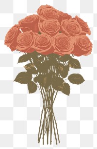 PNG Bouquet of roses illustration flowers art.