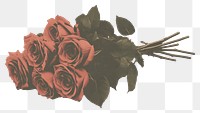 PNG Bouquet of roses illustration flower art.