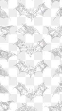 PNG Gothic bat pattern illustration wallpaper vintage black white.