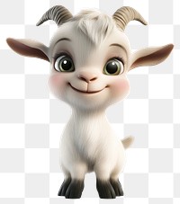 PNG Cartoon White background Baby Goat illustration.