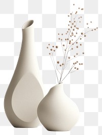 PNG Ceramic vases minimal minimalist decoration aesthetics.