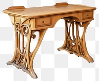 PNG Desk furniture nouveau style.