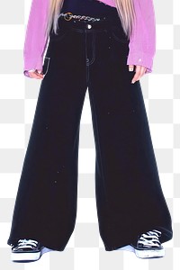 PNG Wide leg pants style comfortable clothing.