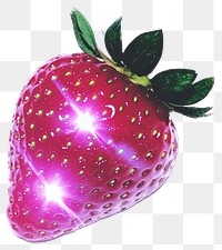 PNG Collage cutout glitter strawberry fruit delicious sparkling.