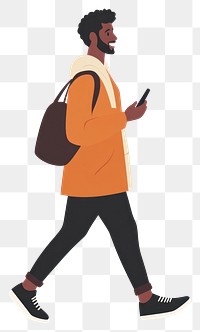 PNG Star up man walking illustration holding casual.