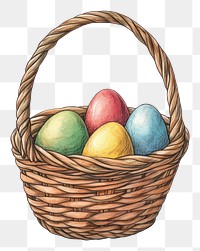 PNG Easter eggs in basket illustration easter easter eggs.