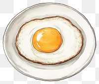 PNG Egg sunny side up on plate illustration white food.