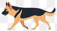 PNG Dog German shepherd walking illustration animal canine.