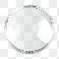 PNG Spherical glass transparent lighting bowl.