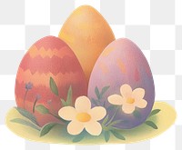 PNG Cute floral easter eggs illustration spring colors.