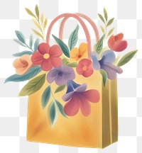 PNG Cute floral shopping bag illustration flowers art.