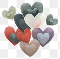 PNG Group of heart hearts illustration colorful.