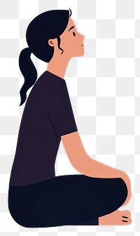 PNG Woman sitting illustration exercise.