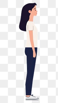 PNG Woman standing illustration minimalist.