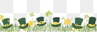 PNG Funky vector clover border hats green st..