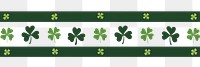 PNG Funky vector clover border pattern green theme.