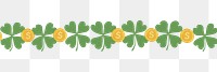 PNG Funky vector clover border pattern coins theme.