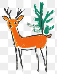 PNG Deer illustration animal art.