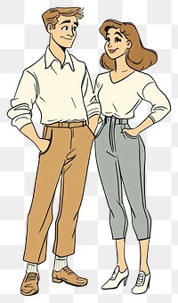 PNG Couple illustration clothing illustrated.