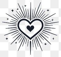 PNG Star heart with rays minimalist symbol design.