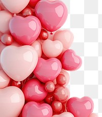 PNG Balloons heart-shaped valentine's white.