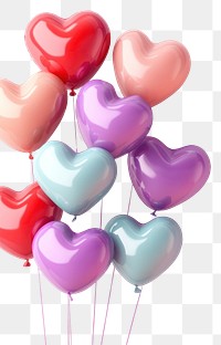 PNG Balloons heart-shaped valentine's colorful.