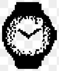 PNG Watch clock pixel black.