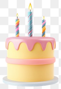 PNG Birthday cake dessert candles colors.