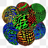 PNG Op art illusion pattern spheres illustration.