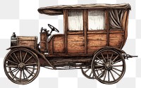 PNG Wooden carriage vehicles illustration vintage antique.