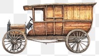 PNG Wooden carriage vehicles illustration vintage antique.