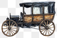 PNG Wooden carriage vehicles transportation illustration vintage.