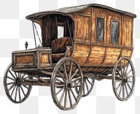 PNG Wooden carriage vehicles transportation illustration vintage.