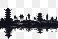 PNG City silhouette china city architecture illustration buildings.