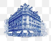 PNG Intage hotel architecture illustration building.