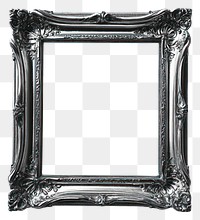 PNG Silver Square Vintage Picture Frame vintage silver frame.