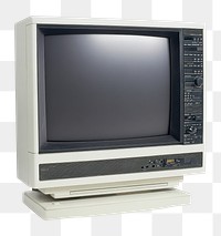 PNG 90s TV with blank screen electronics television monitor.