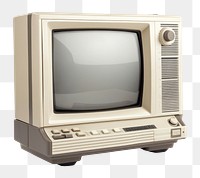 PNG 90s TV with blank screen electronics computer monitor.