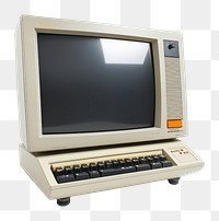 PNG 90s TV with blank screen electronics computer vintage.