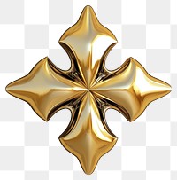 PNG A four-pointed starburst metallic cross gold.