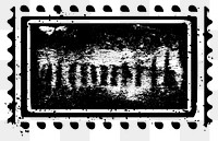 PNG Vintage full postal stamp border grunge black white.