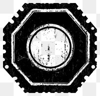 PNG Vintage hexagon postage stamp frame grunge black white.